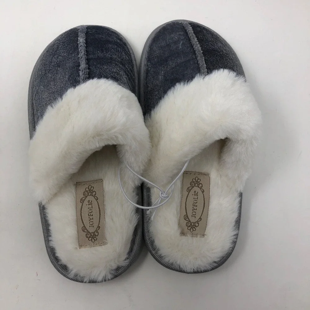 Joyfolie Sylvie Velvet Slipper Girls Toddler 13 Silver Slip On Comfort New
